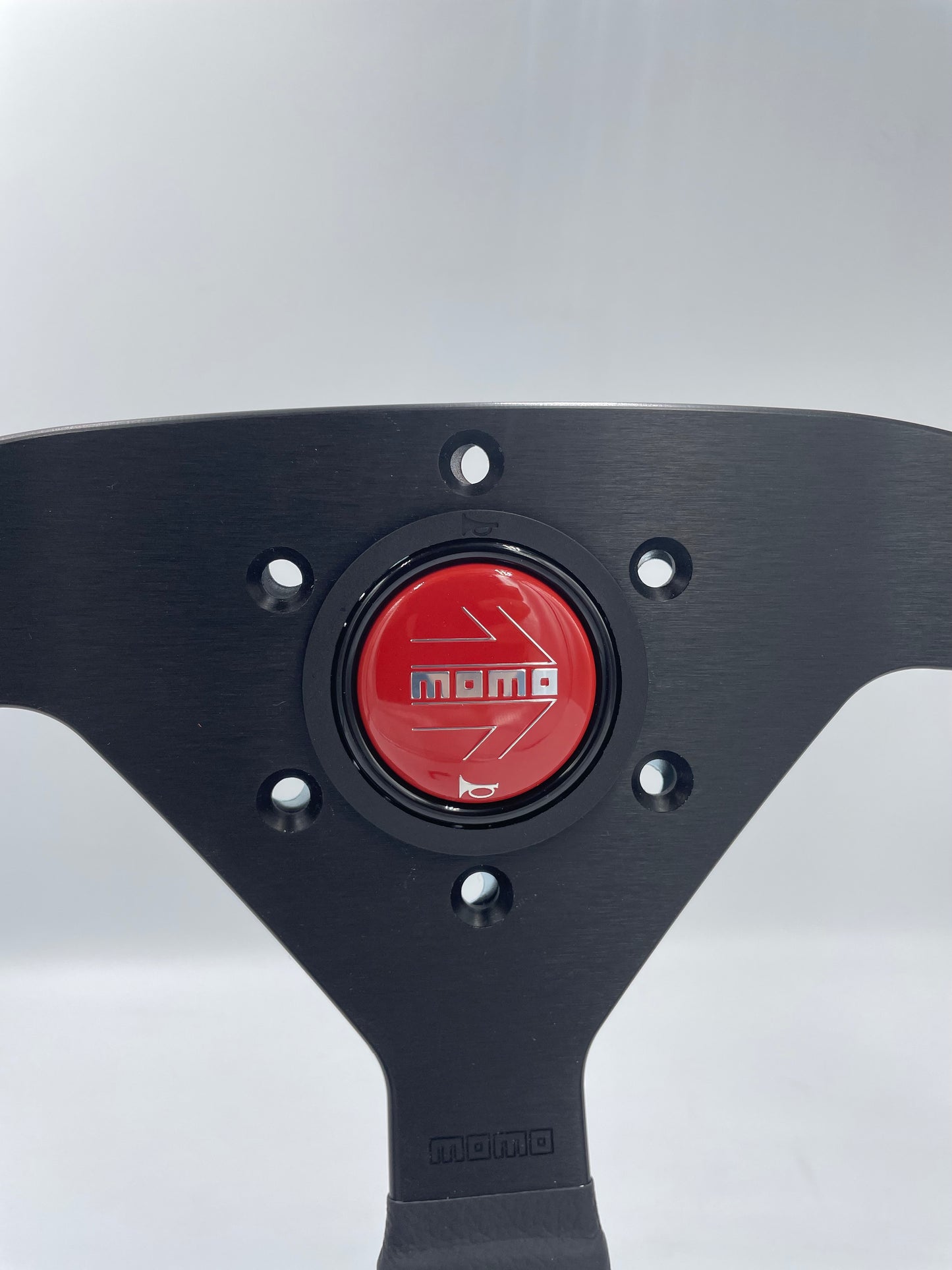 MOMO MONTECALO STEERING WHEEL: 350mm RED STITCH
