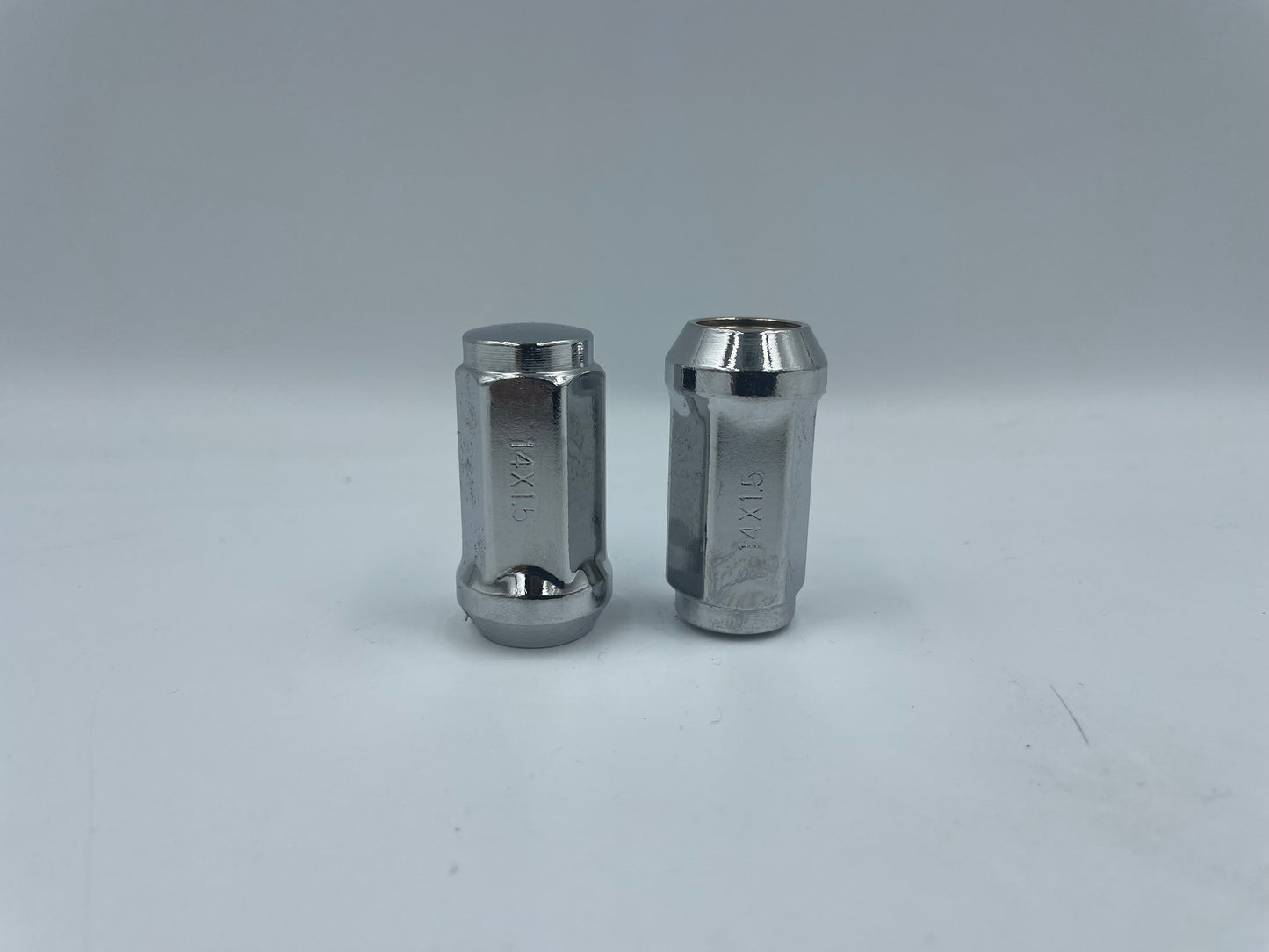 14x1.5 Chrome Bulge Acorn long nuts