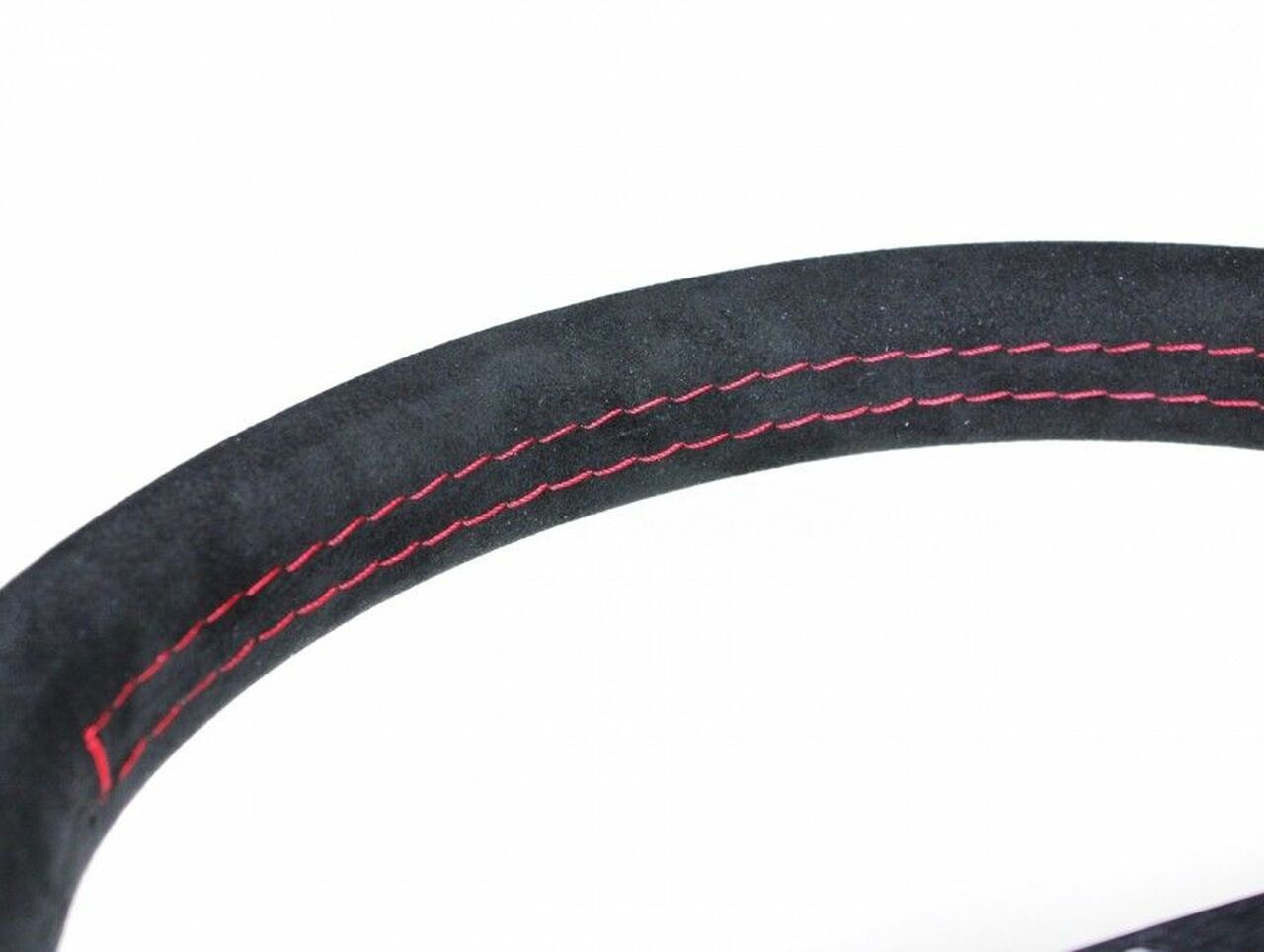 MOMO MONTE CARLO STEERING WHEEL: ALCANTARA RED STITCH 320mm